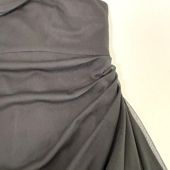 Alex Evenings Draped Cold Shoulder Long Evening Gown Size 12 Black Ruched Dress - Picture 16 of 16